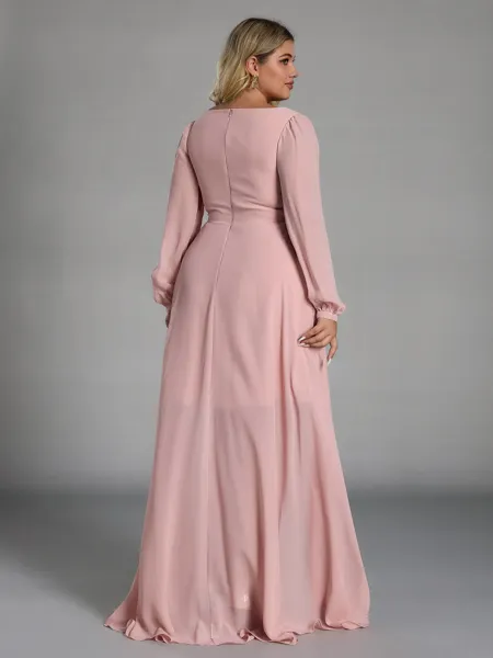 Hot A-line V-Neck Long...