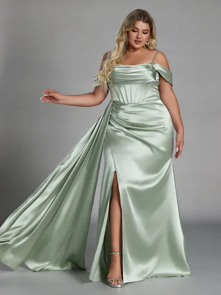 Glamorous Sheath Pleated...