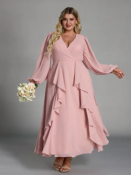 Delicate A-line V-Neck Long...