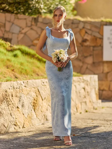 Trendy Sheath Square Bow...