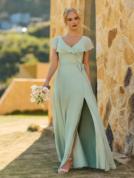 Stunning A-line V-Neck...