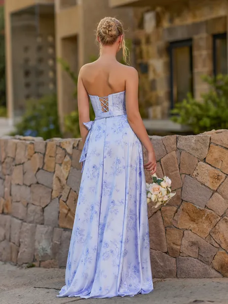 Elegant A-line Straight Bow...