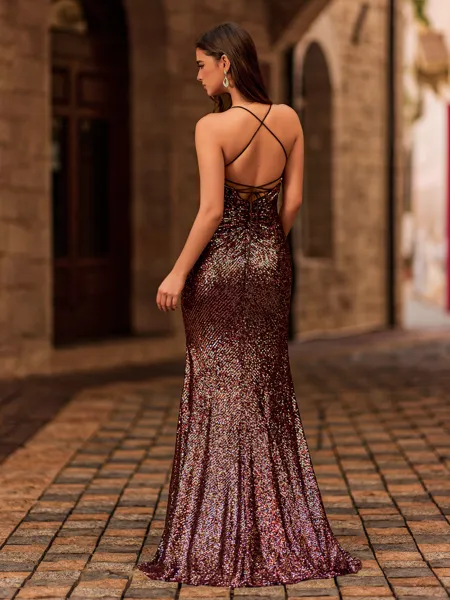 Grand Sheath V-Neck Pleated...