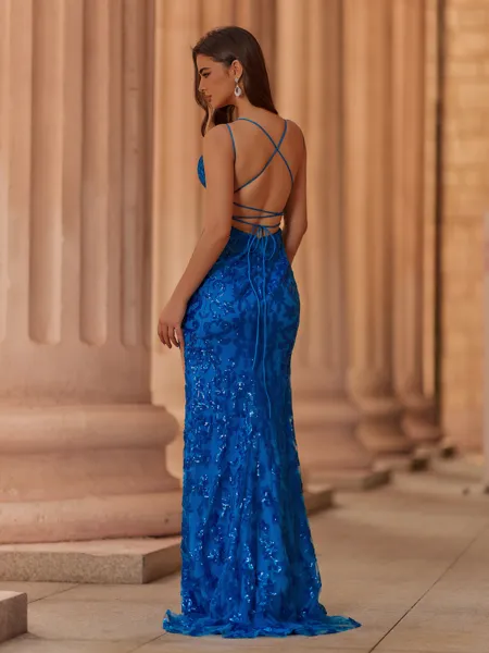 Stunning Sheath V-Neck...