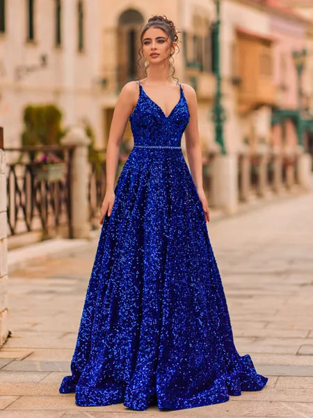 Elegant A-Line Velvet...