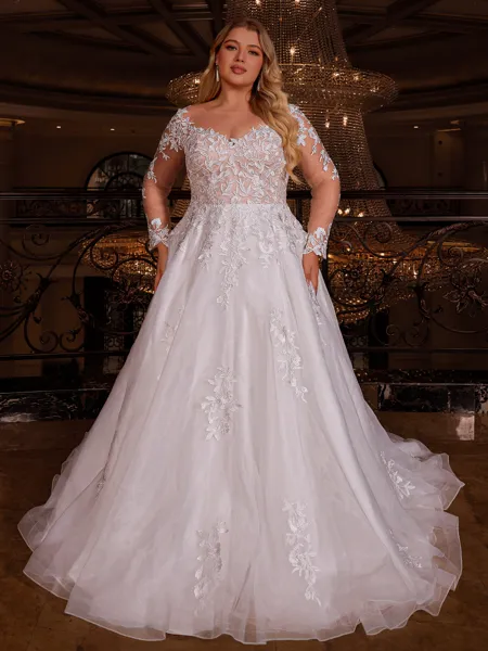 Opulent A-line Scoop Long...