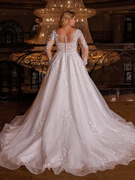 Opulent A-line Scoop Long...