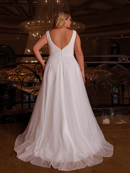 Exquisite A-line V-Neck...