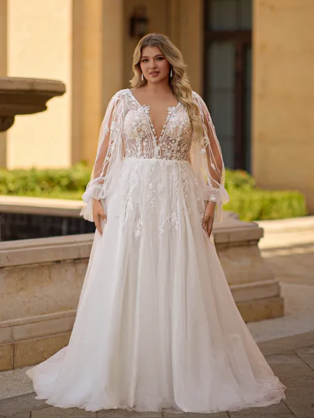 Enchanting A-line V-Neck...