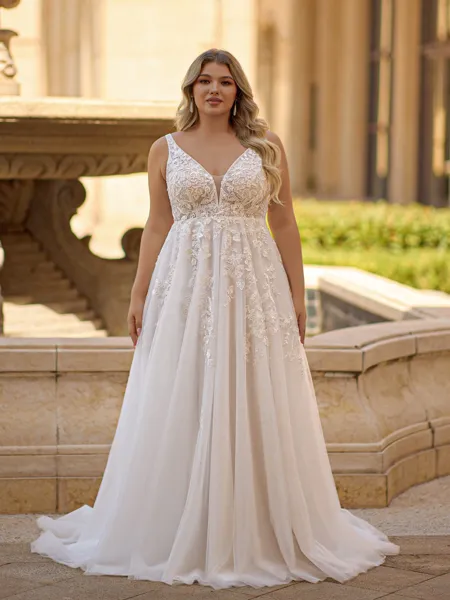 Breathtaking A-line V-Neck...