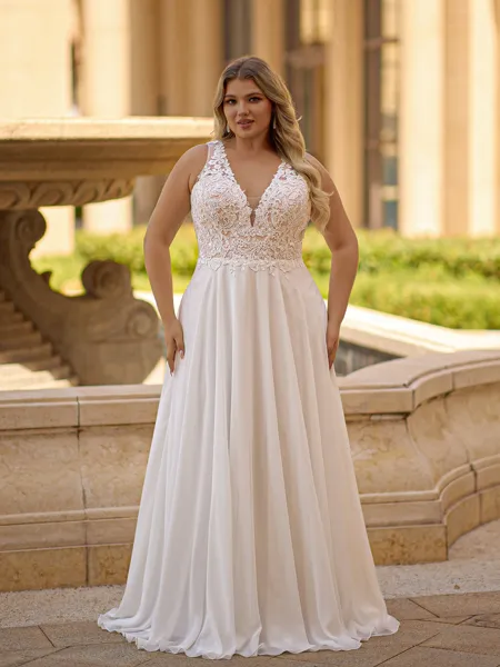 Gorgeous A-line V-Neck...