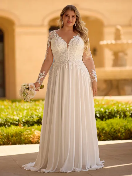 Unforgettable A-line V-Neck...