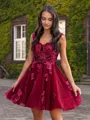 Delicate A-Line Off-The-Shoulder Tulle Short/Mini Homecoming Dress With Flower