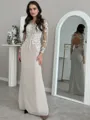 Statuesque Sheath Scoop Appliques Lace Floor-Length Chiffon Mother Of The Bride Dress