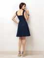 A-line Stylish Straps Sleeveless Short/Mini Lace Bridesmaid Dress