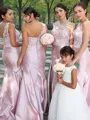 Exquisite Trumpet/Mermaid One-Shoulder Sleeveless Floor-Length Silk like Satin Bridesmaid Dress