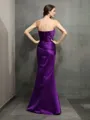 Trumpet/Mermaid Sophisticated Strapless Sleeveless Floor-Length Satin Bridesmaid Dress With Pleats
