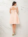 A-line Straps Sleeveless Knee-Length Refined Lace Bridesmaid Dress