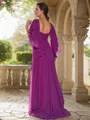 A-line V-Neck Fashion Sleeveless Sweep Train Chiffon Bridesmaid Dresses