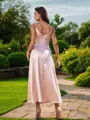 A-line V-Neck Graceful Sleeveless Ankle-Length Silk like Satin Bridesmaid Dresses