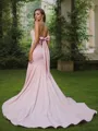 Trumpet/Mermaid Flair Sweetheart Sleeveless Sweep Train Stretch Crepe Bridesmaid Dresses