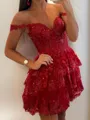 Fashion A-line Sweetheart Tulle Corset Short/Mini Dress With
