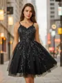 Gorgeous Ball-Gown V-neck Tulle Short/Mini Dress With Appliques Lace