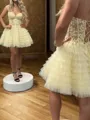 Unforgettable A-line Sweetheart Appliques Lace Short/Mini Tulle Corset Dress