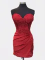 Appliques Trendy Sheath Sweetheart Lace Short/Mini Corset Dress