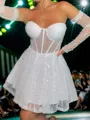 Long A-line Unforgettable Sweetheart Sleeves Short/Mini Corset Dress