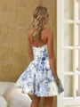 Perfect A-line Sweetheart Cascading Ruffles Chiffon Short/Mini Corset Dress