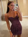 Enchanting Sheath Corset Appliques Lace Short/Mini Dress