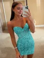 Enchanting Sheath Corset Appliques Lace Short/Mini Dress