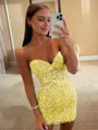 Enchanting Sheath Corset Appliques Lace Short/Mini Dress