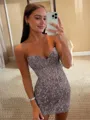 Enchanting Sheath Corset Appliques Lace Short/Mini Dress