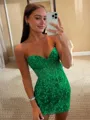 Enchanting Sheath Corset Appliques Lace Short/Mini Dress