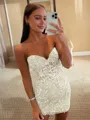 Enchanting Sheath Corset Appliques Lace Short/Mini Dress