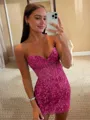 Enchanting Sheath Corset Appliques Lace Short/Mini Dress