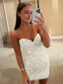 Enchanting Sheath Corset Appliques Lace Short/Mini Dress