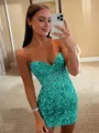 Enchanting Sheath Corset Appliques Lace Short/Mini Dress
