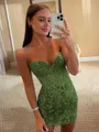 Enchanting Sheath Corset Appliques Lace Short/Mini Dress