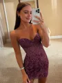 Enchanting Sheath Corset Appliques Lace Short/Mini Dress