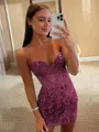 Enchanting Sheath Corset Appliques Lace Short/Mini Dress