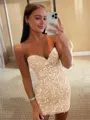 Enchanting Sheath Corset Appliques Lace Short/Mini Dress