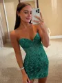 Enchanting Sheath Corset Appliques Lace Short/Mini Dress