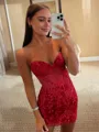 Enchanting Sheath Corset Appliques Lace Short/Mini Dress