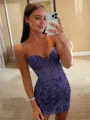 Enchanting Sheath Corset Appliques Lace Short/Mini Dress