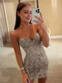 Enchanting Sheath Corset Appliques Lace Short/Mini Dress