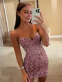 Enchanting Sheath Corset Appliques Lace Short/Mini Dress