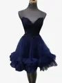 Glam A-line Sweetheart Ruffles Short/Mini Tulle Corset Dress